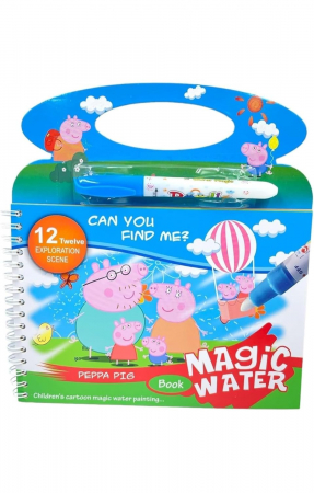 CĂRȚI - Carte reutilizabilă de colorat cu apă Magic Water Book- Peppa Pig