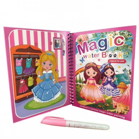 Carte reutilizabilă de colorat cu apă Magic Water Book- printese [1]