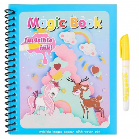 CĂRȚI - Carte reutilizabilă de colorat cu apă Magic Water Book- Unicorni