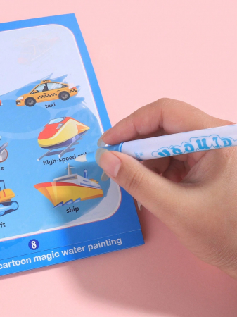 Carte reutilizabilă de colorat cu apă Magic Water Book- vehicule [3]