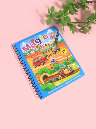 Cărţi de colorat - Carte reutilizabilă de colorat cu apă Magic Water Book- vehicule