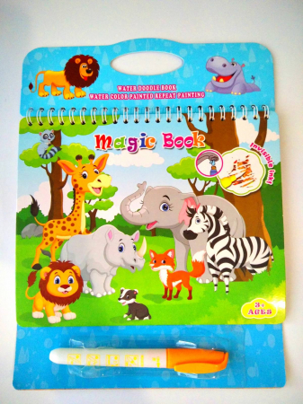 CĂRȚI - Carte reutilizabilă de colorat cu apă Water Doodle Book- animale in jungla