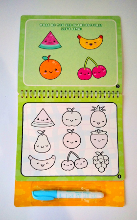 Carte reutilizabilă de colorat cu apă Water Doodle Book- fructe [1]