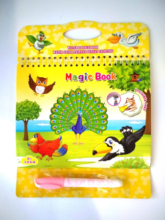PROMOŢII - Carte reutilizabilă de colorat cu apă Water Doodle Book- pasari
