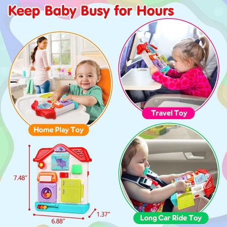 Casuta interactiva cu activitati Montessori senzoriale Hola Toys [3]