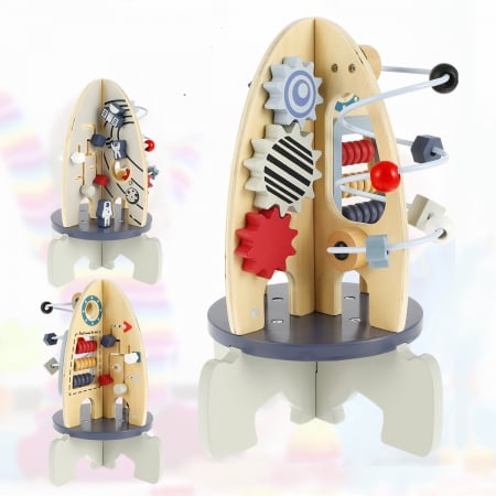 Centru de activitati din lemn RACHETA Multi function rocket around the bead [5]