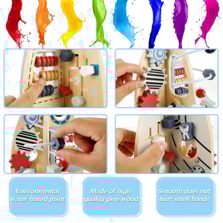Centru de activitati din lemn RACHETA Multi function rocket around the bead [7]