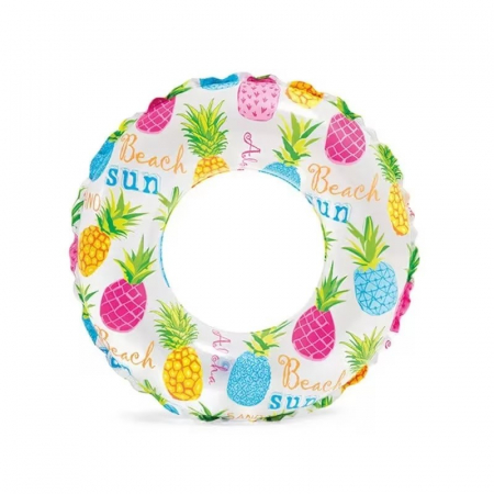 Colac gonflabil inot pentru copii 3-6 ani, 51 cm INTEX model ananas multicolor [1]
