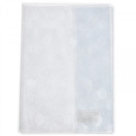 Caiete scoala - Coperta transparenta cu model hexagon carte 30 cm L x 23,5 cm l