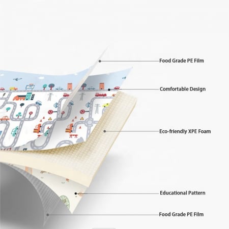 Covoraș de joacă pliabil din spumă cu 2 fețe. Dimensiune 150 cm x 200 cm x 1 cm model animale in padure [5]