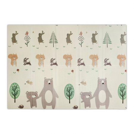 Covoraș de joacă pliabil din spumă cu 2 fețe. Dimensiune 150 cm x 200 cm x 1 cm model animale in padure [1]