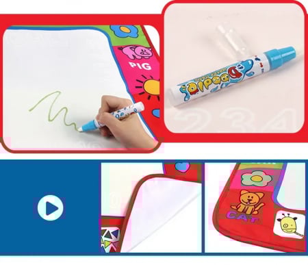 Covoraș magic pentru desenat cu apă 58,5 cm x 78,5 cm alfabetul si numerele [6]