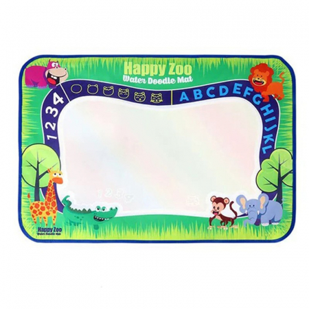 Jucării creative - Covoraș magic pentru desenat cu apă 58,5 cm x 78,5 cm animale vesele de la zoo