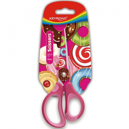 Art&Craft - Foarfeca pentru scoala 15 cm maner roz dulciuri