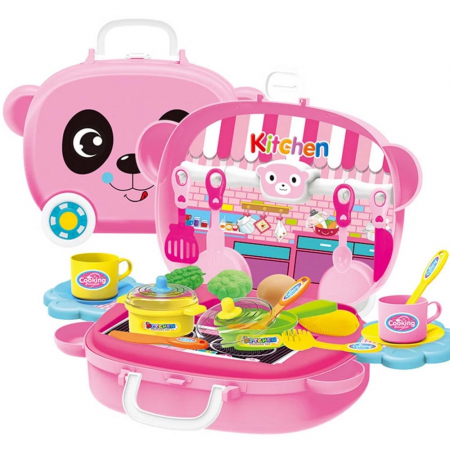 PROMOŢII - Gentuţă MICUL BUCATAR design ursulet pe roti- Kitchen portable suitcase