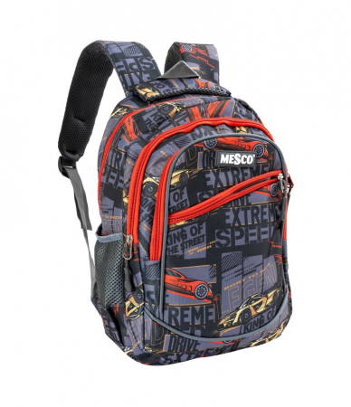 Ghiozdane și rucsacuri - Ghiozdan mediu scoala 4 compartimente  38 x 25 x 15 cm Mesco masini de curse Extreme Speed