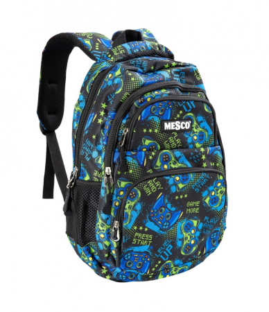 Ghiozdane și rucsacuri - Ghiozdan mediu scoala 4 compartimente 38 x 25 x 15 cm Mesco Playstation