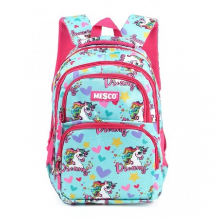 Ghiozdan mediu scoala 4 compartimente 38 x 25 x 15 cm Mesco Unicorni [2]