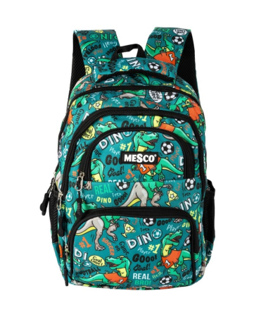 Ghiozdan scoala Mesco 4 compartimente, 38 x 26.5 x 12 cm,  Model Dinozauri Multicolor [1]