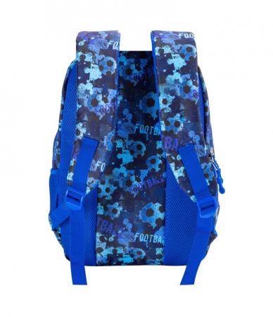 Ghiozdan scoala mingi fotbal albastru, 4 compartimente si penar, Mesco 44 x 32 x 16 cm [1]