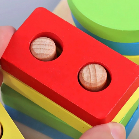 Joc 2 în 1 de tip Montessori - Sortator cu 4 forme geometrice şi pescuit magnetic - Fishing Four Post [4]