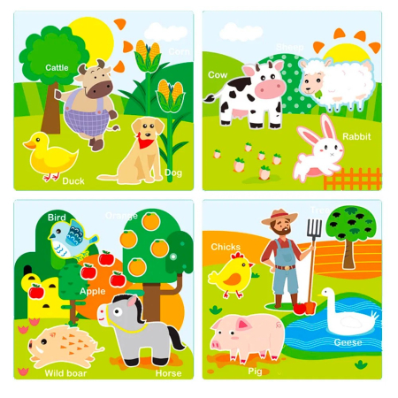 Joc 2 in 1 Puzzle magnetic ferma animalelor si tablita de scris cu carioca lavabila [1]