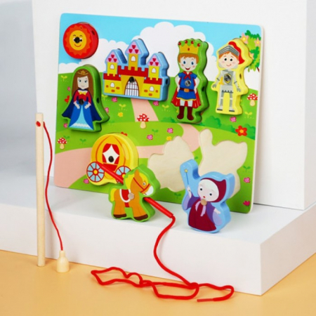 Jucării de îndemânare - Joc 3 in 1 puzzle, pescuit magnetic si joc de insiruit CENUSAREASA