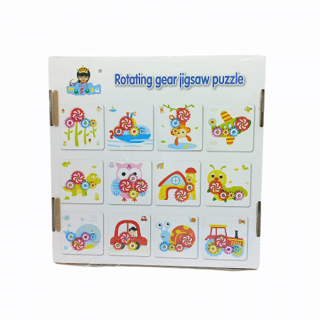 Joc creativ cu pioneze şi roţi zimţate - Rotating gear jigsaw puzzle [5]