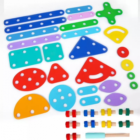 Joc creativ din lemn cu suruburi VARIETY NUT COMBINATION [1]