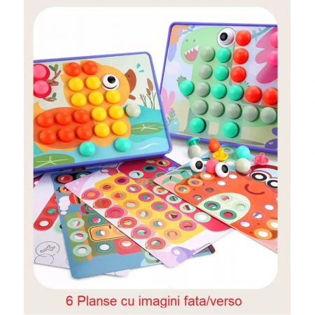 Joc creativ mozaic cu butoni MUSHROOM NAIL PUZZLE [2]