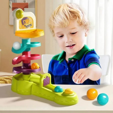 Jucării bebe - Joc de aruncare la cos cu tobogan minge Basketball shooting game