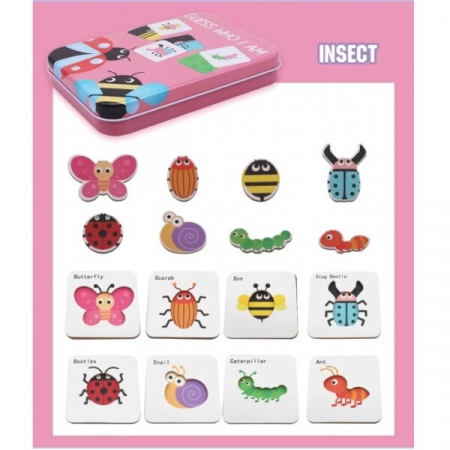 Joc de asociere în cutie metalică GUESS WHO I AM Insecte [5]