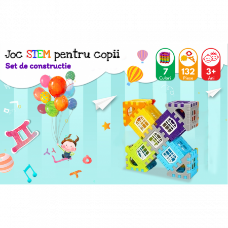 Joc de construit cu piese de imbinat de tip STEM 132 piese [6]
