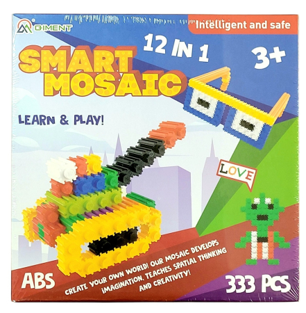 Joc de construit cu piese stivuibile tip Lego 12 in 1, 333 piese Smart Mosaic [1]
