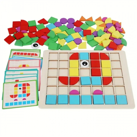 Joc de creativitate de tip mozaic din lemn Originality magic puzzle [2]