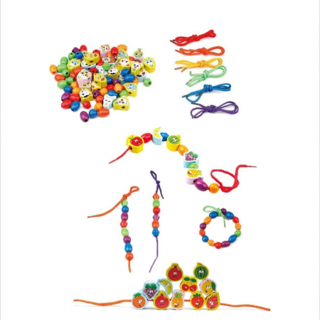 Joc de insiruit din lemn Beads sorting game [4]