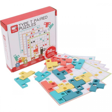 Jocuri Educative - Joc de logica si asociere type T paired puzzle