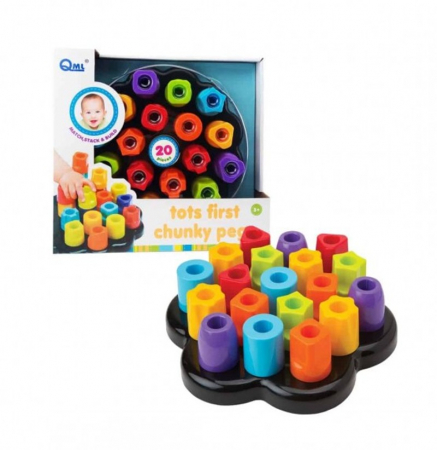 Jucării bebe - Joc de motricitate, sortare si stivuit Tots first chunky pegs