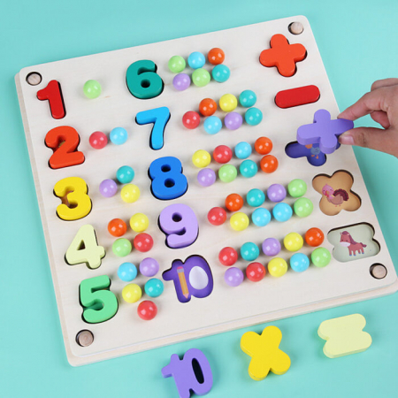 Joc de tip Montessori de clasificare culori, matematică și exersarea motricității - Pinball number game board [2]