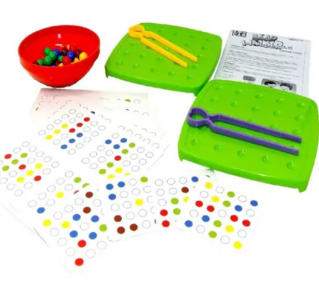Joc de tip Montessori de îndemânare și asociere cu bile colorate din plastic BEAD HOLDER game [1]