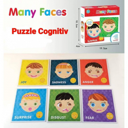 Jocuri Educative - Joc de tip puzzle Emotii - Many faces