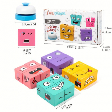 Joc de tip Puzzle Expresii faciale cu sonerie - Face change Rubik's cube [1]