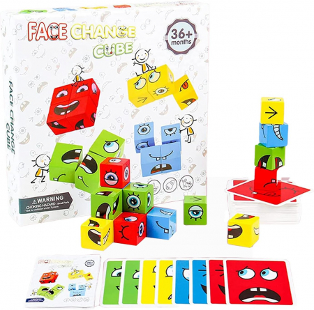 Jocuri Educative - Joc de tip Puzzle Expresii faciale - Expression puzzle building block
