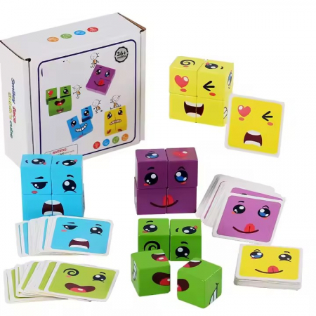 Jocuri Educative - Joc de tip Puzzle Expresii faciale - Smiley face Rubik's cube
