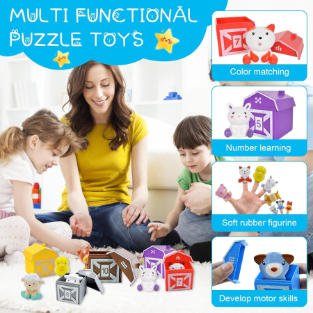 Joc educativ de asociere numere si culori De-a v-ati ascunselea cu animalutele la ferma [2]