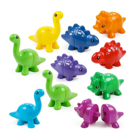 Jocuri de asociere si potrivire - Joc educativ de asociere si potrivire forme geometrice dinozauri Matching Dinos