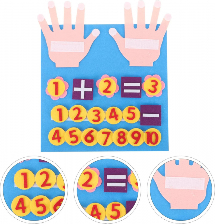 Joc educativ din fetru. Numara pe degete. Calcule matematice [3]