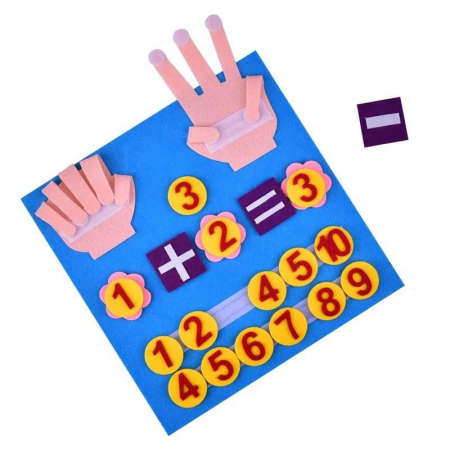 Joc educativ din fetru. Numara pe degete. Calcule matematice [1]