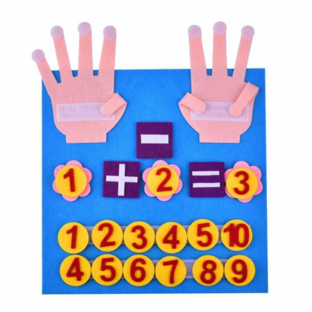 Joc educativ din fetru. Numara pe degete. Calcule matematice [2]