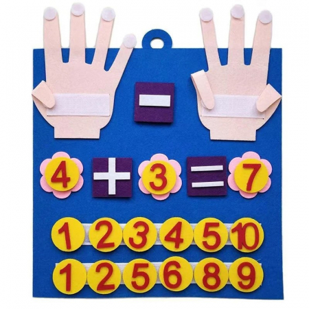 Jocuri Didactice - Joc educativ din fetru. Numara pe degete. Calcule matematice